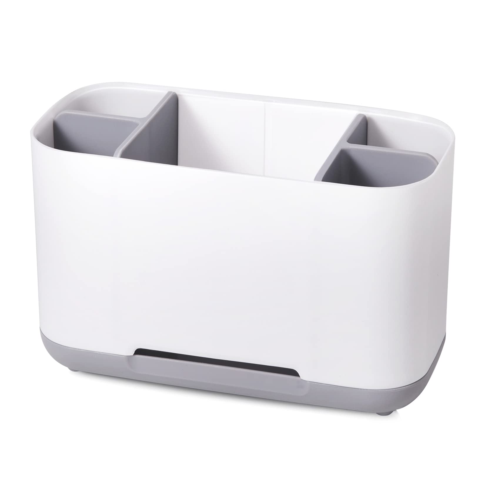 Toaren Support Brosse à Dents Amovible - Avec Rangement Dentifrice - Antidérapant - Blanc/Gris - Pour Salle De Bain Familiale