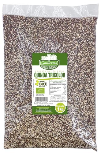 Guillermo | Quinoa tricolor BIO - Bolsa 1 kg. | 100% ecológica | Superalimento | Fuente de fibra, proteína y omega-6