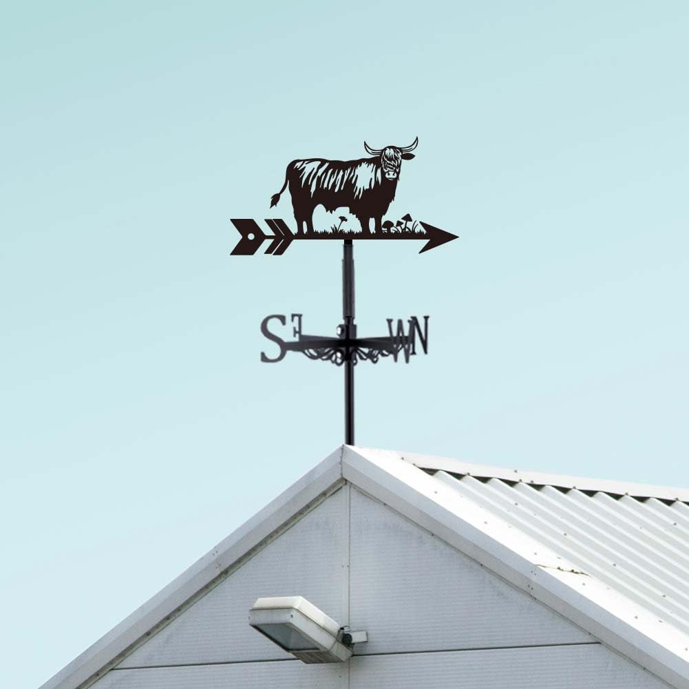 SUPERDANT Girouette de Jardin Exterieur de Vache pour Autoroute Girouettes Mignonnes en Forme de Vache Girouettes en Métal Noir Girouettes en Forme d'animaux Girouette Ornement Deco Jardin Exterieur