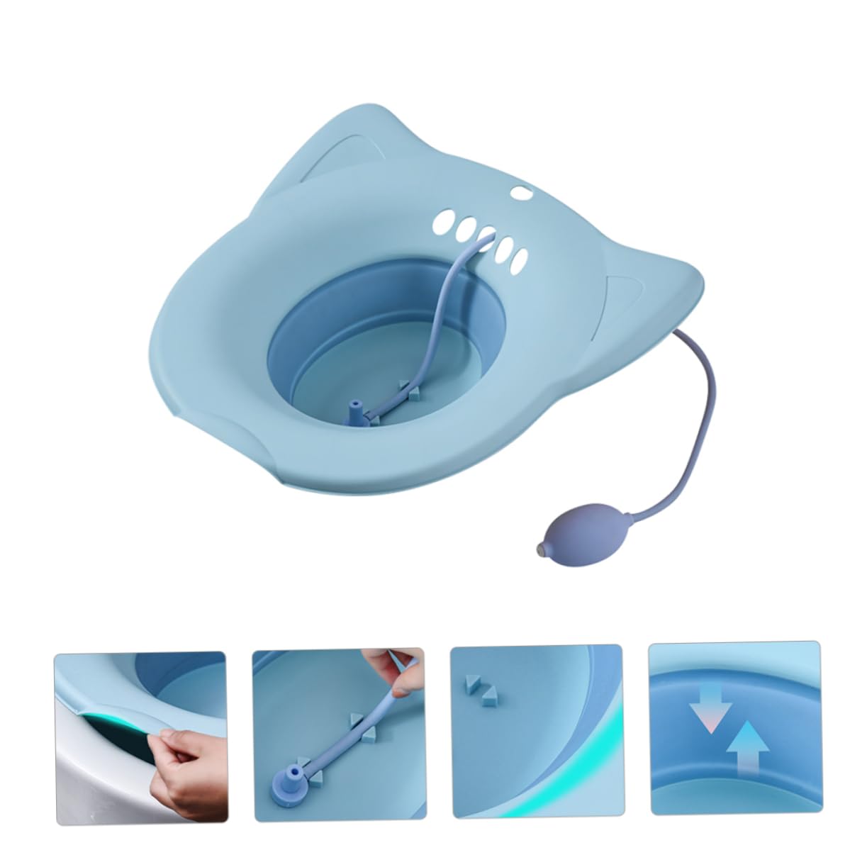 Healvian Bidet Lavabo Pieghevole Risciacquo, Bacino Di Pulizia Per Wc Standard, Ausilio Per Anziani e Donne in Gravidanza, Supporto Per Igiene Personale Quotidiana