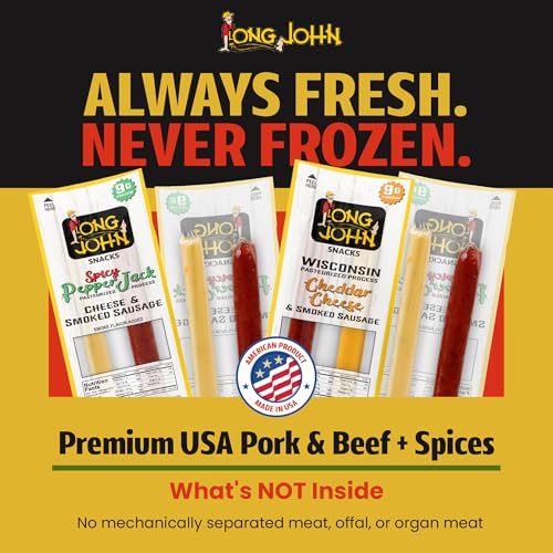 Long John Snacks Meat & Cheese Sticks - Christmas Gift, Stocking Stuffer, White Elephant, Secret Santa, Holiday Charcuterie - Original Smoked Sausage & Real Wisconsin Cheddar Cheese - 12 Pack - Image 4