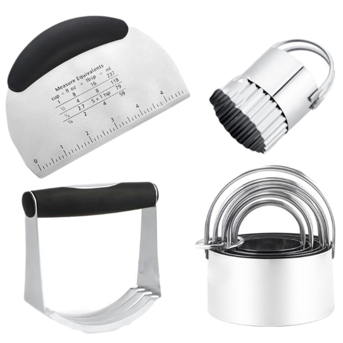Raspador de Masa de Acero Inoxidable Escala de Medida