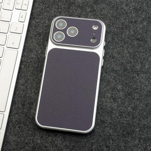 Coque iPhone 17 et 16 Pro Max violette texturée diamant en polycarbonate