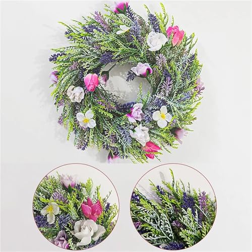 Couronne de fleurs decoration de printemps chaleureuse pour mur