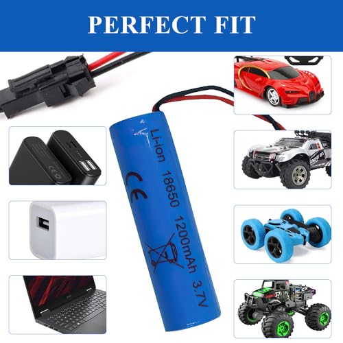 Fivtsme 6pcs Batteria agli ioni di Litio 3.7V 1200...