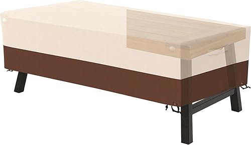 Tuyeho Funda para muebles de patio, 48 x 28 x 13 pulgadas, tela Oxford duradera y resistente, para exteriores, rectangular, impermeable y resistente