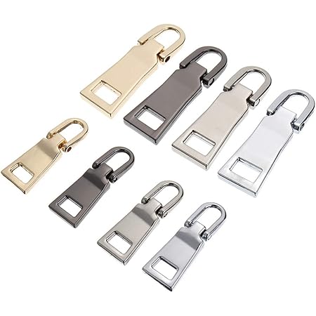 Amazon ファスナー 引き手 8個入り 大4個 小4個 ジッパー 交換 チャック 修理 財布 引き手 プルタブ ファスナー修理キット 裁縫 手作り 手芸 Diy 金属製 カバン 靴 財布 ジッパー 修理用 ファスナー 通販