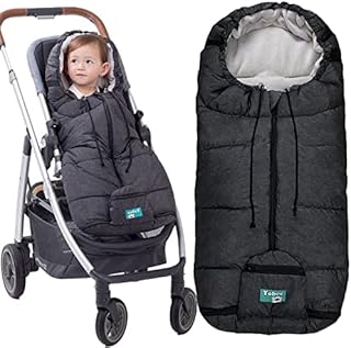 Yobee Winter Waterproof Warm Stroller Bunting Bag, Center and Botton Open for Easy in and Temperature Control, Multi Use, Toldder Size, Grey