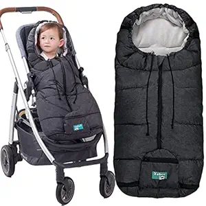 Winter Waterproof Warm Stroller Bunting Bag, Center and Botton Open for Easy in and Temperature Control, Multi Use, Toldder Size, Grey