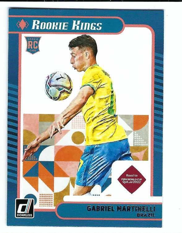 GABRIEL MARTINELLI 2021-22 Panini Donruss Road to FIFA World Cup Qatar 2022 Soccer ROOKIE KINGS #1 Card RC Arsenal Brazil