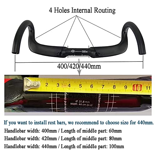 Rxl Sl RXLSLRH18068 Drop Handlebars Road Bicycles Carbon Fiber Road Bike Handlebars Aerobar Cycling Road Bicycle Handlebar Ud Matte 31.8Mm Drop Bar Carbon 440 Aerobars thumb #4