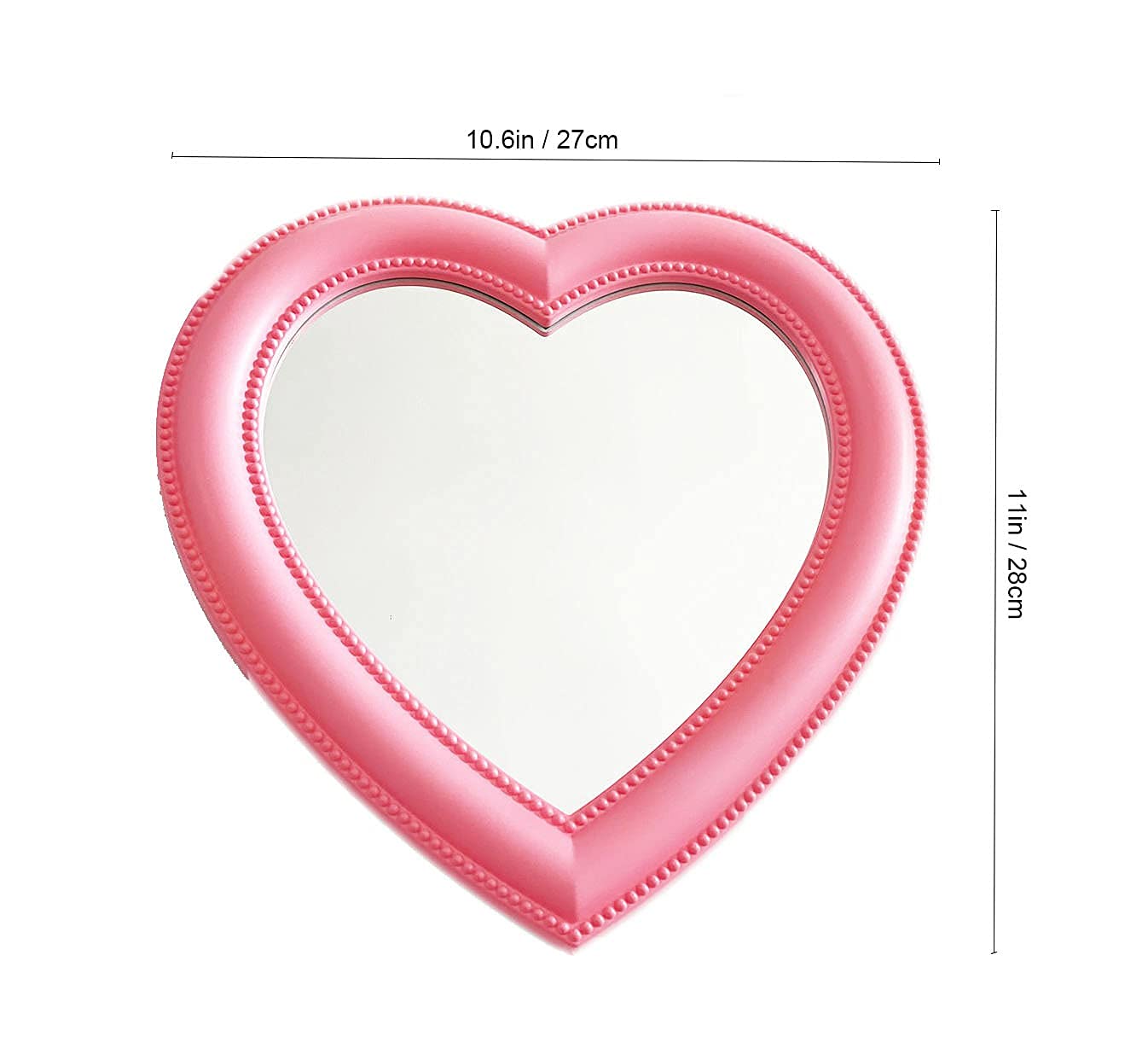 Amazon.com - Yesok Makeup Mirror Heart Shape Mirror Tabletop Cosmetic  Mirror Wall Hanging Mirror Pink -