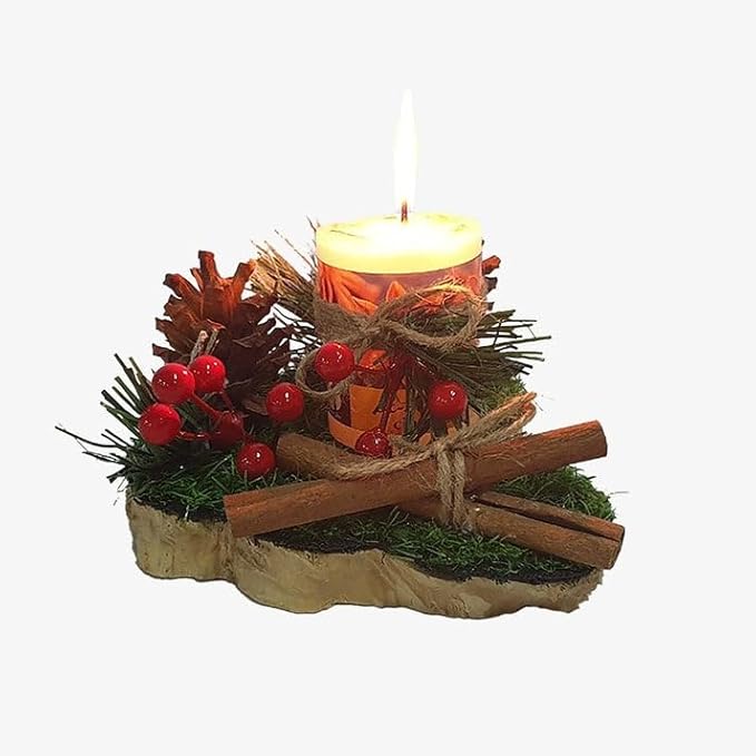 Wooden Tea Lights Candle Holder Decor with Scented Candles