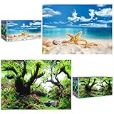 VLYX 3D PVC Aquarium-Hintergrunddekor 62x30cm für Süß- und Meerwasseraquarien, Unterwasser-Ozean-Thema