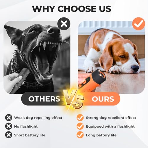 kailisi Antibell Ultraschall Gerät, 2025 Neuestes Handgerät Anti Bell Gerät Hunde, Ultraschall Handheld Hunde Training Antibell für Hunde Drinnen Draußen für Hundetraining und Gehen (Orange,1Pcs)