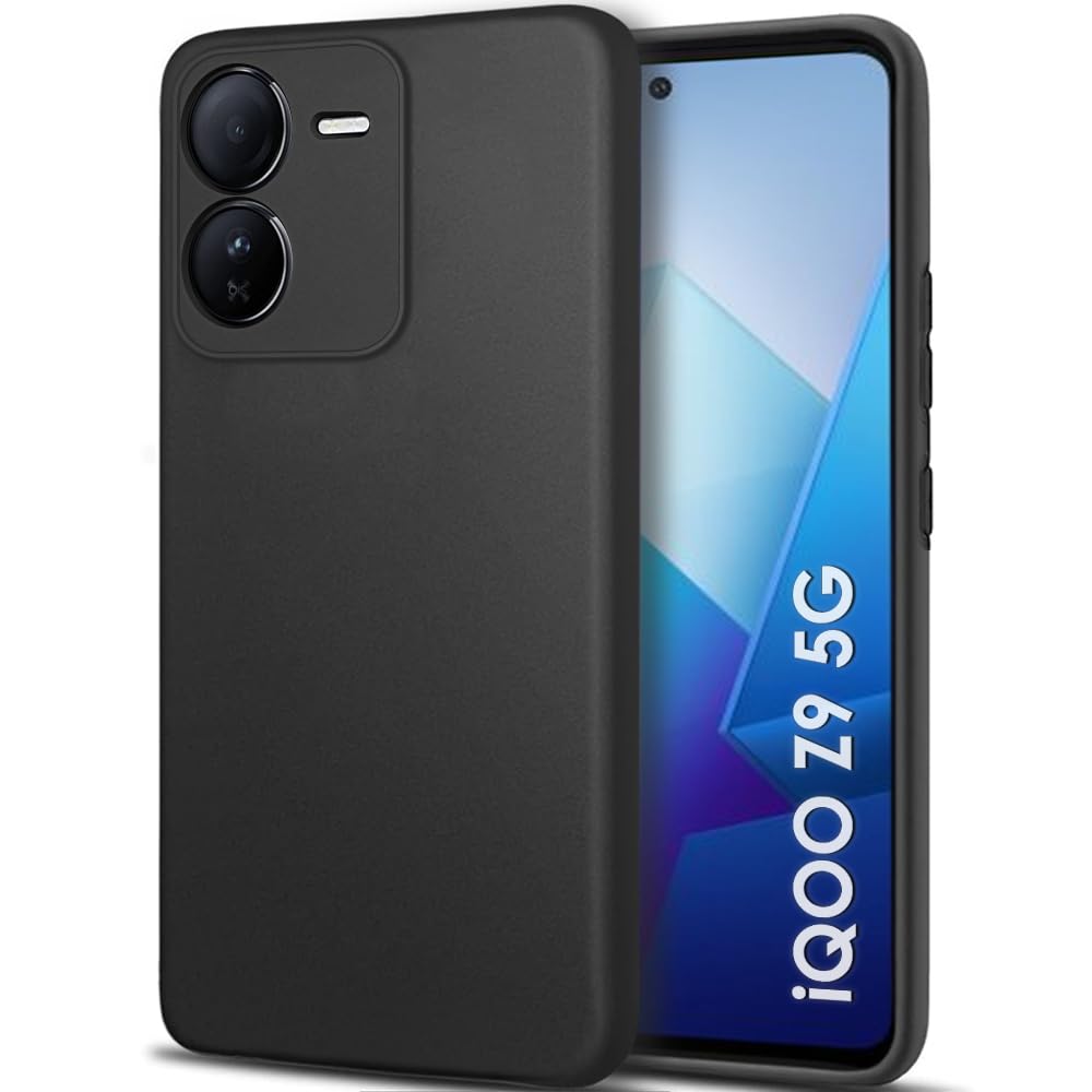 TheGiftKart Sleek Back Cover Case for iQOO Z9 5G | Slim Fit Protective Design | Ultra Matte Finish | Camera Protection Bump | Soft Silicon Back Cover Case for iQOO Z9 5G (Silicone, Black) (B0CXS6XJBV) Amazon Price History, Amazon Price Tracker