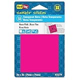 Redi-Tag SeeNote Stickies Transparent Sticky Notes, 50-Pack, 3 x 3 Inches, Neon Magenta (23774)
