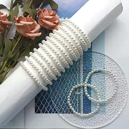 Mozaka 30 Pieces 6Mm/8Mm Faux White Pearl Bracelets For Women Stackable Stretch Beaded Bracelets Simulated Pearl Bracelet Set For Bridesmaid Bridal Wedding Party Jewelry #TOP6