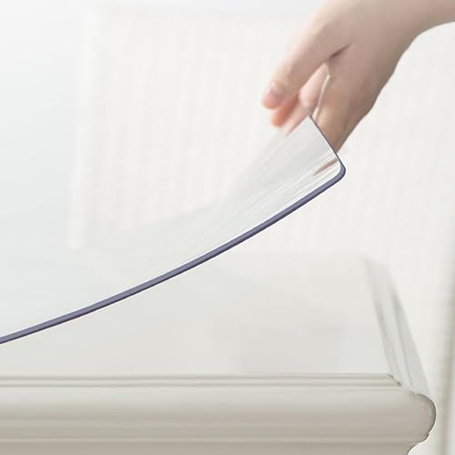 DZHTUF Tablecloth Table Protector,Clear Table Cover,60120140160180cm,2mm Thick Table Cloth,Plastic Table Film,Desk Mat for Dining Room,Living