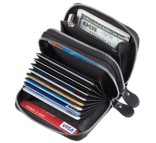 Gostwo Genuine Leather Credit Card Holder With Zipper Womens Card Case Rfid Blocking With Zip Around Wallet #TOP4