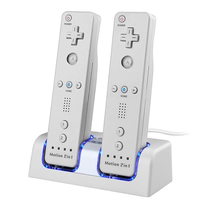 Wii Charging Station, Dual Charger Dock with Two Rechargeable 2800mAH