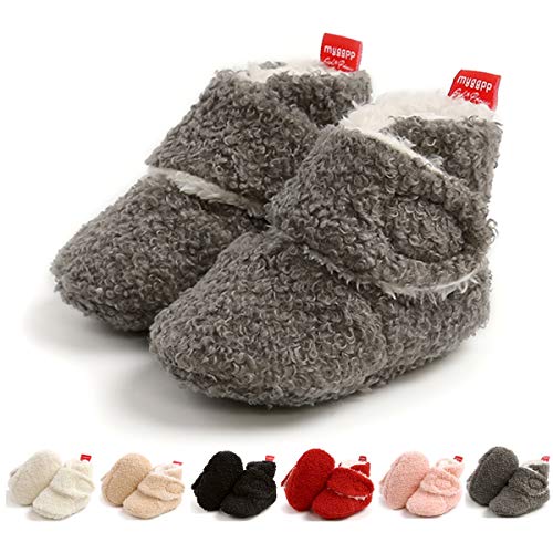 Image of Ohwawadi Infant Baby Slippers Girls Boys Booties Warm Baby Socks Shoes Newborn Crib Shoes Baby Footwear Prewalkers