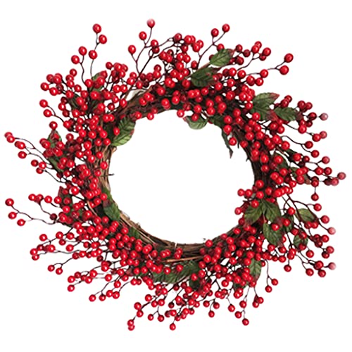 Couronne de Noël pour porte d'entrée anti-décoloration et couronne murale