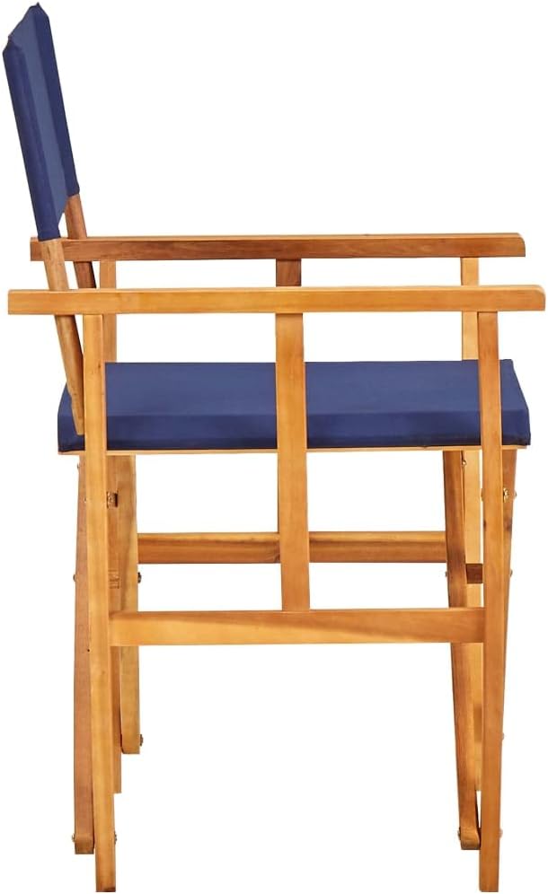 Makeup Chair for Clients,Tall Directors Chair,Director's Chairs 2 pcs Solid Acacia Wood Blue
