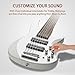 Ktaxon Bass Guitar 6 String Electric Bass Guitars, Beginner Bass Guitar with Professional H-H pickup, 3 Way Pickup Selector, Premium Cable, Unique Body Design for Beginner (Upgraded White)