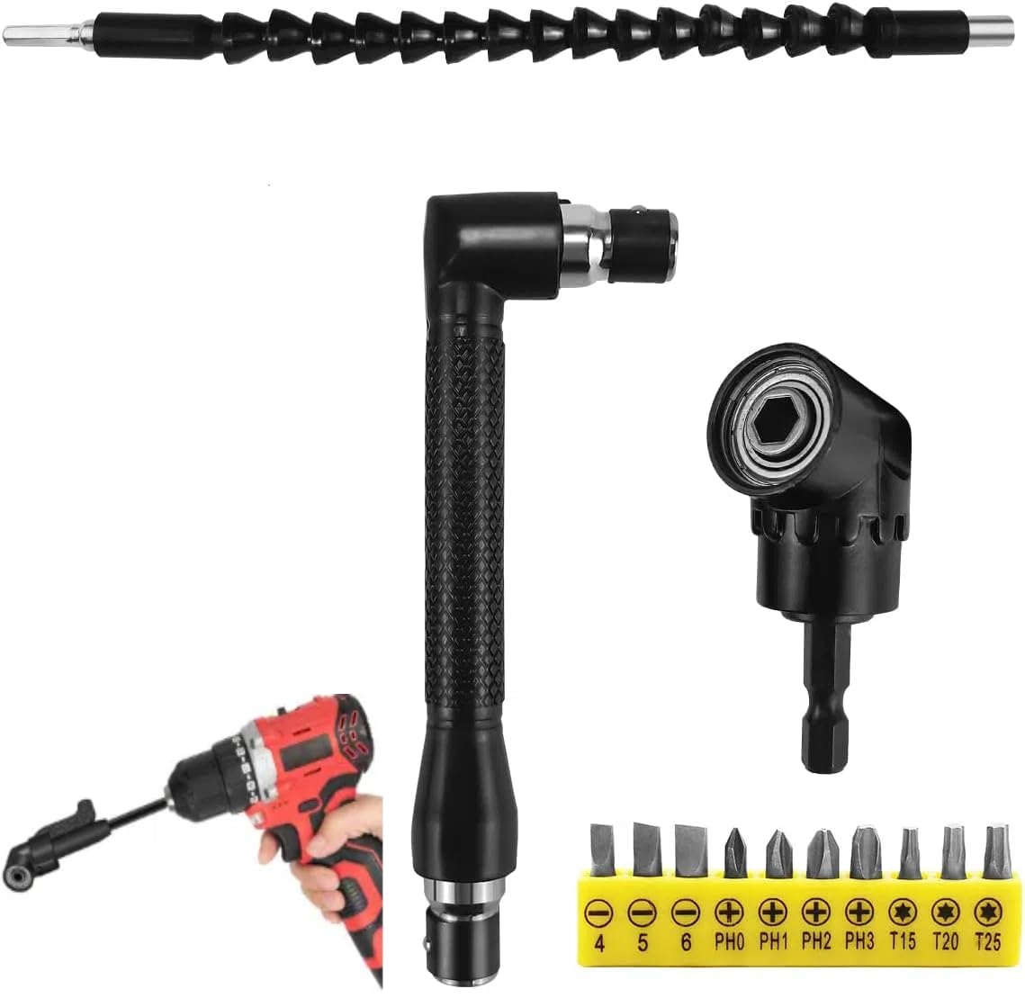 Avvitatore Angolare Punta Da Trapano Ad Angolo Retto E Kit Di