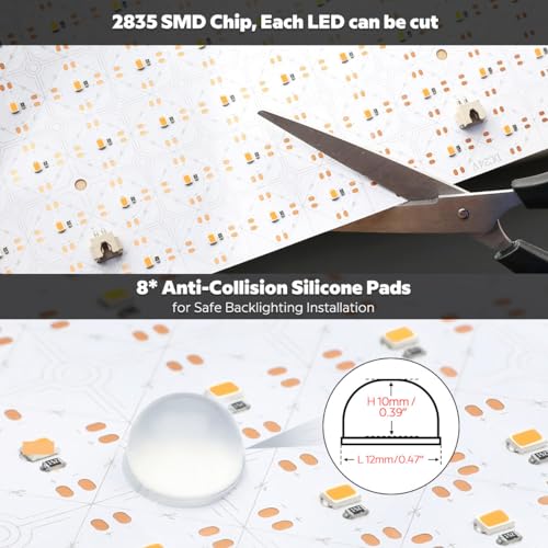 1 pc 24v 28w 3000k warm white led light sheet 192x96 inch flexible cuttable paper-thin led sheet for backlighting with adhesive backing and on-board connectors warm white 3000k