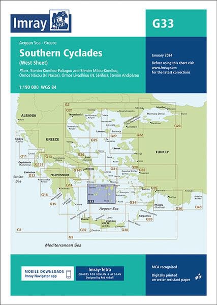 Imray Chart G33: Southern Cyclades (G Charts): 33