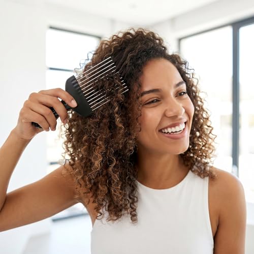 Set de 4 Peines Metal Afro Pick para Cabello Rizado miniatura 4