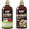 WOW Skin Science Apple Cider Vinegar Shampoo & Conditioner Set with Coconut & Avocado Oil - Men and Women Gentle Shampoo Set - Hair Growth Shampoo for Thinning Hair & Loss - Sulfate & Paraben Free