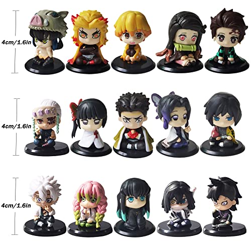 Minchaofushi Demon Figure Slayer Pvc Q Version Nezuko Tanjiro Figure Model Toys Gift For Kids (15Pcs) #TOP1