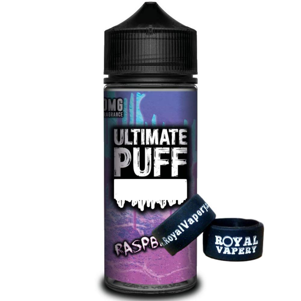 Ultimate Puff E Liquid Drops Vape Juice - 120ml Shortfill / 100ml eJuice E Cigarettes ELiquid Vape Oil - 70vg 30pg E-Liquid Refills - Fruity Flavours 0mg No Nicotine Free Refillable Liq (Raspberry)
