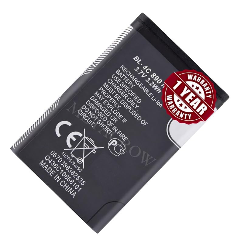 Image of Original BL-4C Part Compatible with Nokia 1202 1661 1662 2220s 2650 2652 2690 3108 3500c 5100 6100 6101 6125 6131 6131 NFC 6136 6170 6260 6300 6300i 6301 7200 7270 C2-05 X2-00 1 Year Warranty MTR