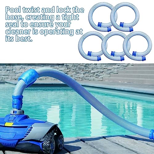 FBULWSEC 5 Pack X38210S R0527700 Pool Cleaner Hose Replacement Kit 39\" for Zodiac Baracuda MX6 MX8 X7 T3 T5 Pool Cleaner, Twist Lock Hose Replacement