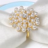 Bague de servie Perle blanche Porte-bague de mariage en perles for la décoration de table Accessoires de décoration de la décoration