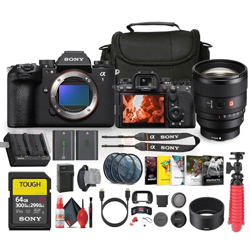 Sony Alpha a1 II Full-Frame Interchangeable Lens Mirrorless Camera (ILCE-1M2) + Sony FE 85mm GM II Lens + 64GB Memory Card + NP-FZ100 + Photography Software + Lens Filter Kit + More
