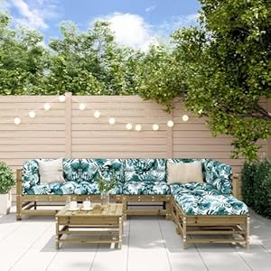 NQJIBUE Artikel-7 Stuks Grenen Geïmpregneerd Tuinmeubelen Sets