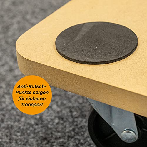 Hinrichs 2X Transportroller 58 x 30cm - Transport Rollbrett für Umzug & Werkstatt - Rollwagen Transport - Möbelroller Schwerlast max. 200 kg Tragkraft - Transporthilfen für Möbel - Transportbrett