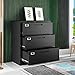 Letaya Lateral 3 Drawer File Cabinets with Lock, Metal Filing Storage Vertical Cabinets,Home Office Furniture for Organization Hanging Letter/Legal/F4/A4(Black)