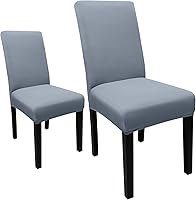 Vista 27 de JQinHome 6 fundas protectoras para sillas de comedor, de alta elasticidad, extraíbles y lavables, para el hogar, fiesta, hotel, ceremonia de boda