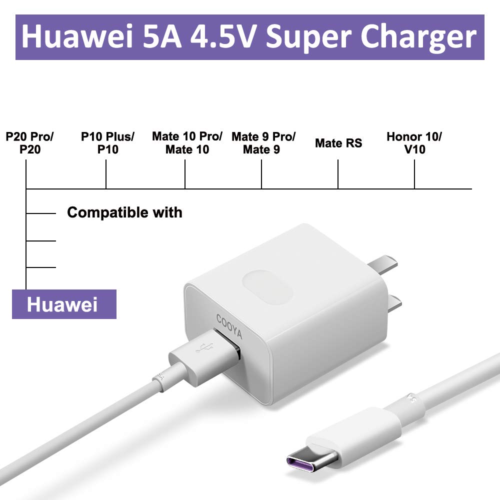 COOYA for Huawei Supercharge Power Adapter & 3ft Super Charging
