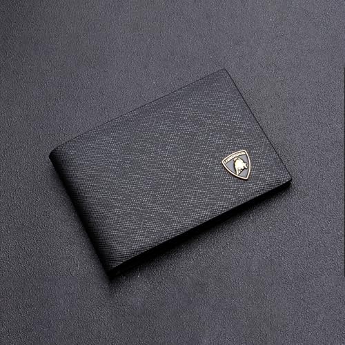 Car Card Holder Wallet for Lamborghini Leather Driver's License Holder Card Case Passport Card Bag Car Accessories,Black
