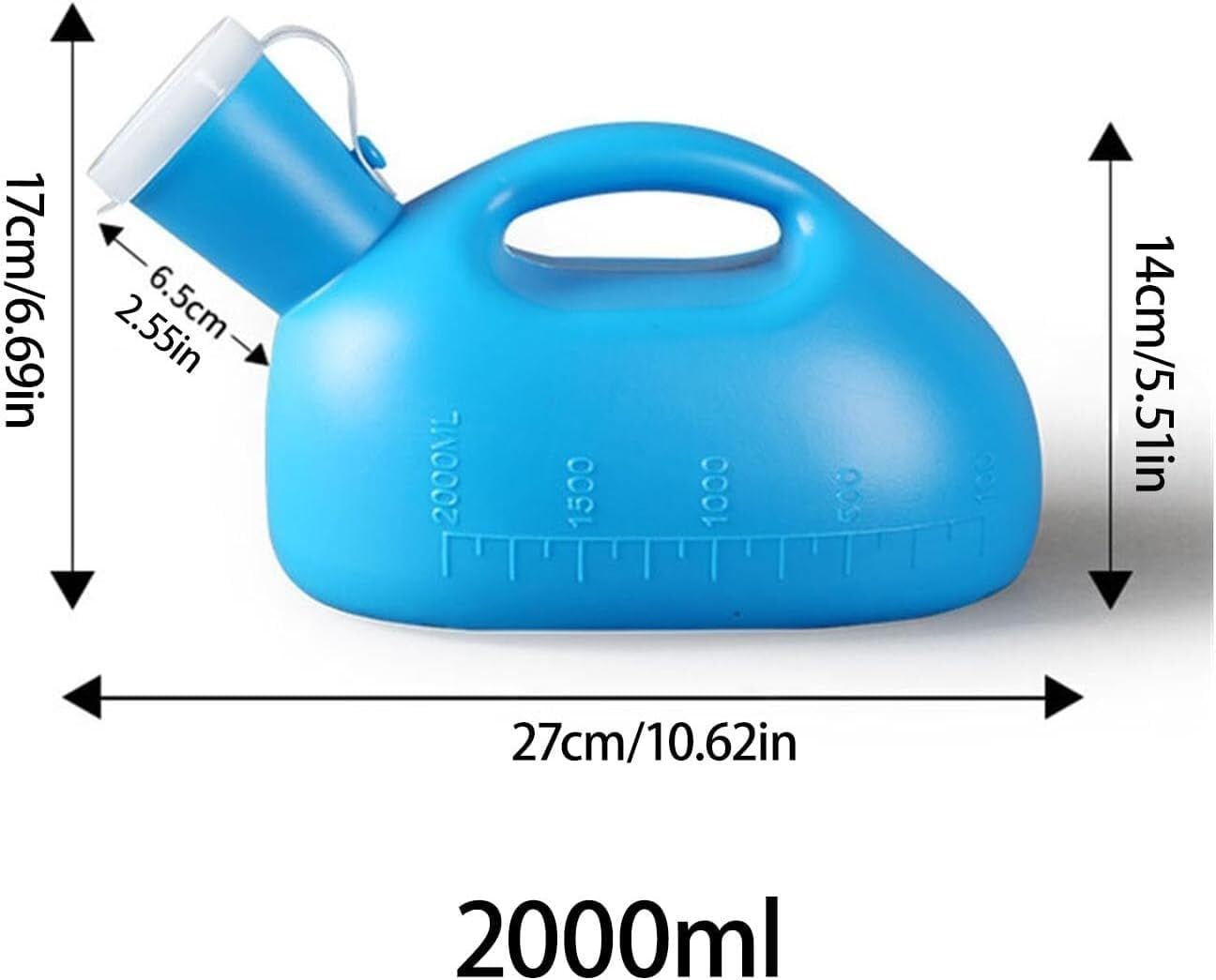 Male Urinal Bottle, Portable Urinal for Men with Spill Proof Lid Male Bottles(Blue)