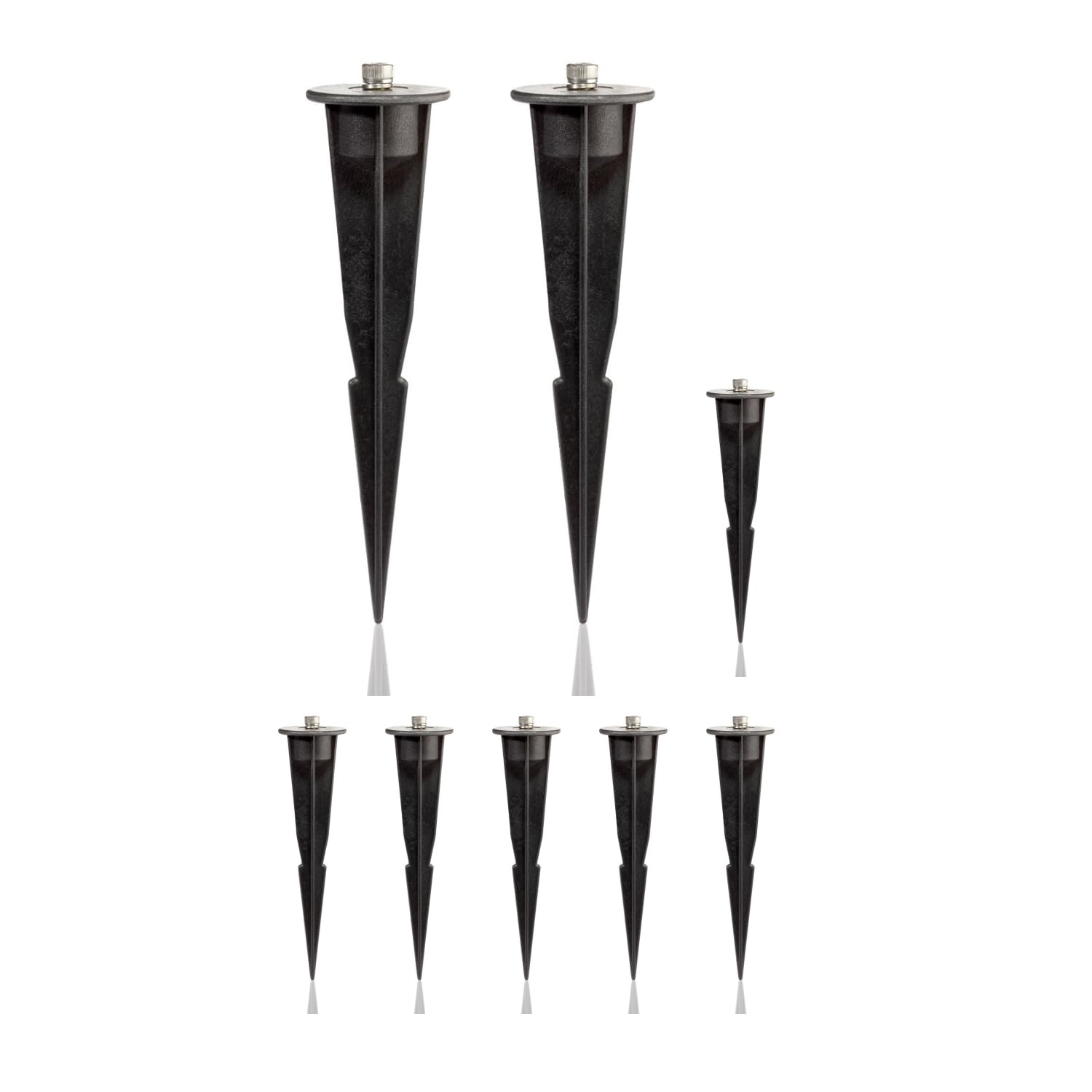 Ledscom.de Schwarz 8X Garden Stakes For Garden Lights, Black, 17Cm, 45Mm ⌀