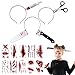 Accessoires de günstig Kaufen-NVTRSD 3 Stück Halloween Haarreif + 10 Stück temporäre Tätowierung, Halloween Accessoires, Halloween Party Requisiten, Halloween Neuheit Dekorationen
