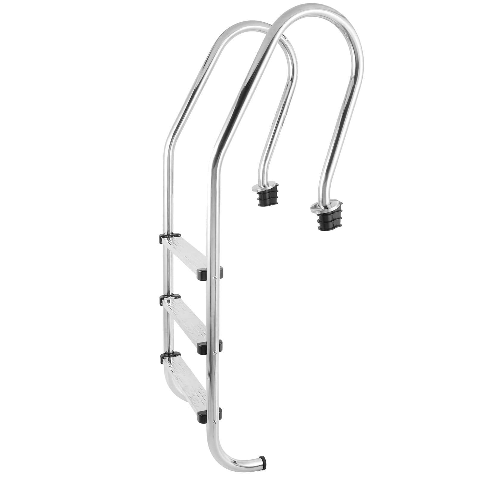 Scaletta per Piscina, Scala da Piscina 3 Gradini in Acciaio | Pedali Antiscivolo, Larghezza Interna 50 Cm, Altezza 157 Cm, per Piscine Interrate e Fuori Terra